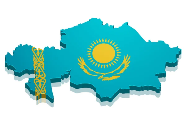 Mapa Cazaquistão — Vetor de Stock
