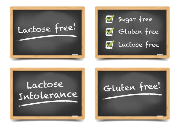 Blackboard Lactose Gluten — Stockvector
