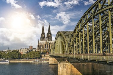 Cologne Cathedral and Bridge clipart