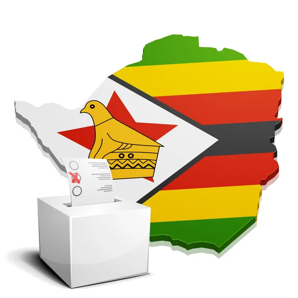 Ballotbox, Zimbabwe — Stock Vector