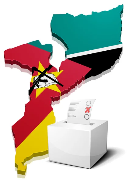 Volební urna Mozambik — Stockový vektor
