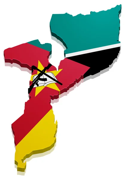 Karta Moçambique — Stock vektor
