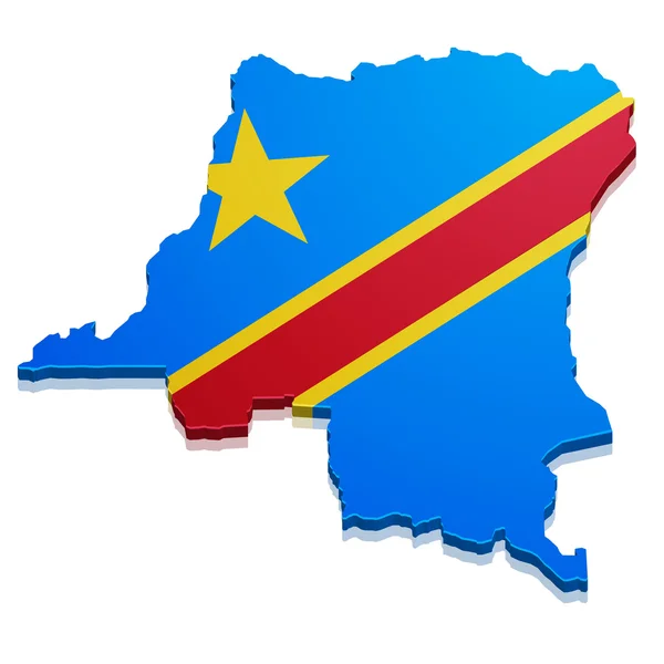 Kaart van Congo-Kinshasa — Stockvector