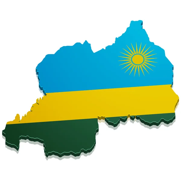 ルワンダを地図します。 — ストックベクタ