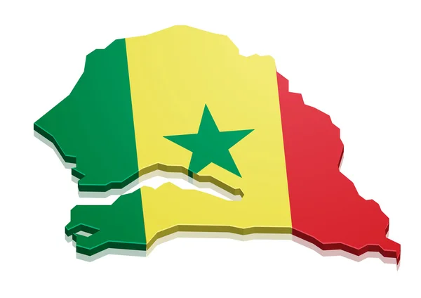 Carte géographique Sénégal — Image vectorielle