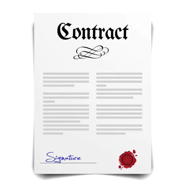 Lettre de contrat — Image vectorielle