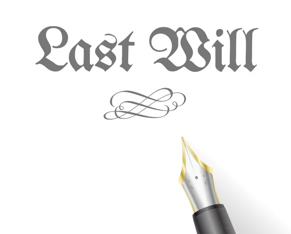 Last Will Pen — Stock Vector