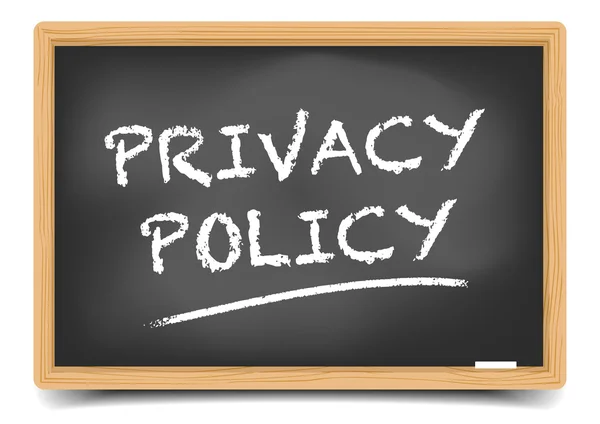 Política de privacidade quadro negro — Vetor de Stock