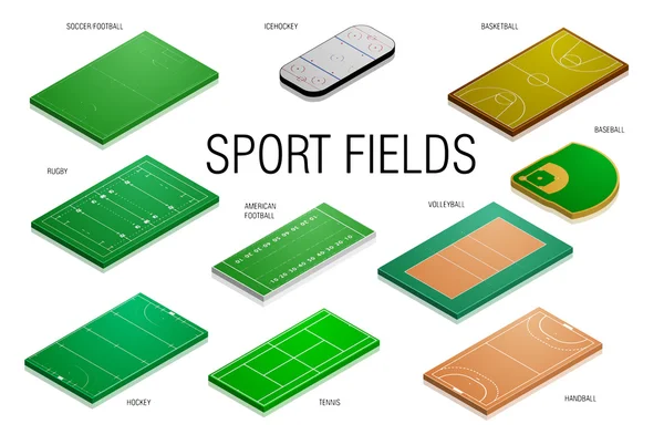 Campos y canchas deportivas — Vector de stock