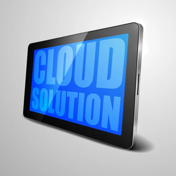 Solution Cloud pour tablette — Image vectorielle