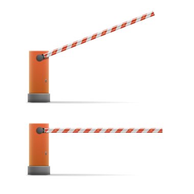 open and closed Car Barrier clipart