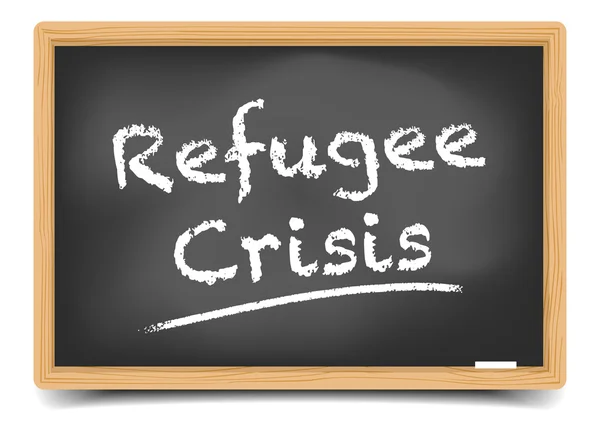 Tableau noir sur la crise des réfugiés — Image vectorielle
