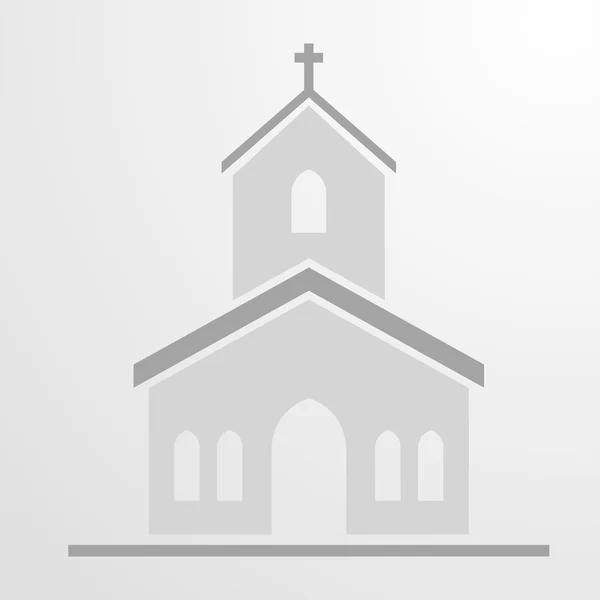 Ícono de iglesia gris — Vector de stock