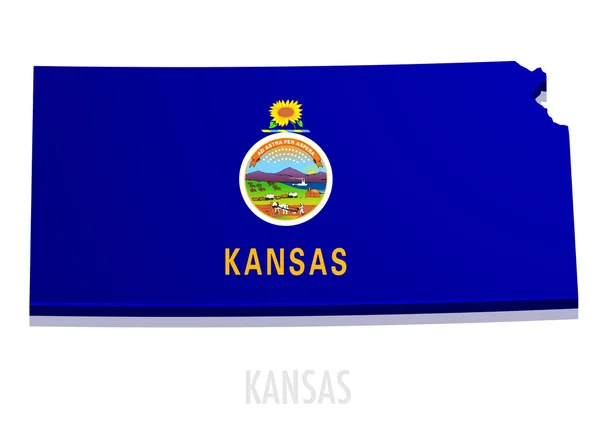 O mapa de Kansas — Vetor de Stock