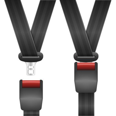 open and closed seatbelt clipart