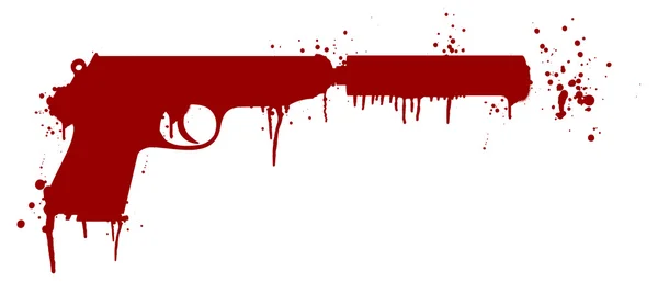 Pistola con sangre — Vector de stock
