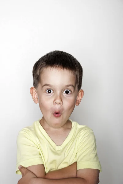 Portrait of surprised little boy — Stock Photo, Image