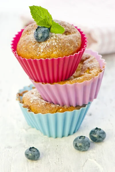 Cupcakes mit Blaubeeren — Stockfoto