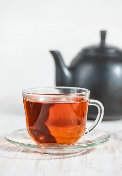 Kopje thee en theepot — Stockfoto