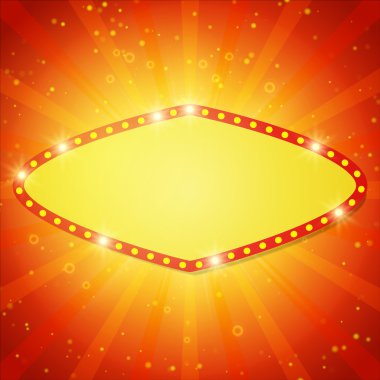 Retro casino ışık afiş ile parlayan arka plan