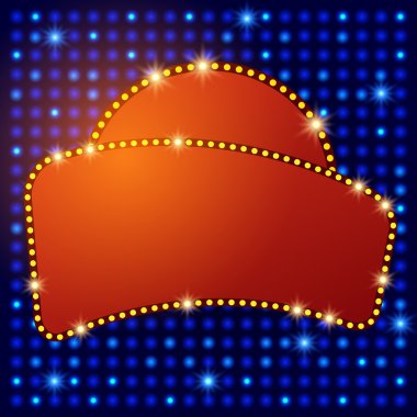 Retro casino ışık afiş ile parlayan arka plan