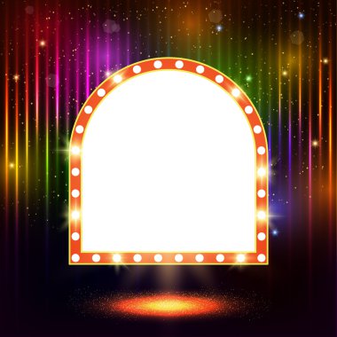 Soyut parlayan retro ışık afiş