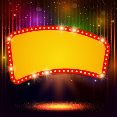 Retro casino ışık afiş ile parlayan arka plan