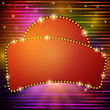 Retro casino ışık afiş ile parlayan arka plan