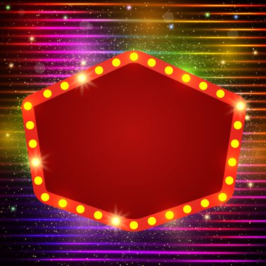 Retro casino ışık afiş ile parlayan arka plan