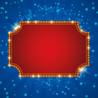 Retro casino ışık afiş ile parlayan arka plan