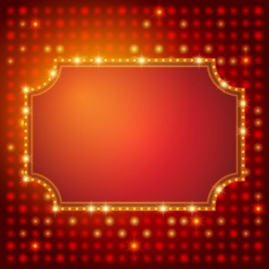 Retro casino ışık afiş ile parlayan arka plan