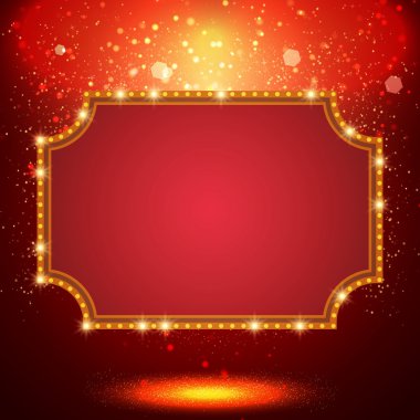 Retro casino ışık afiş ile parlayan arka plan