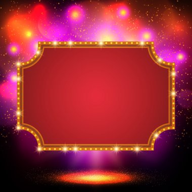 Retro casino ışık afiş ile parlayan arka plan