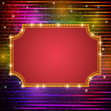 Retro casino ışık afiş ile parlayan arka plan