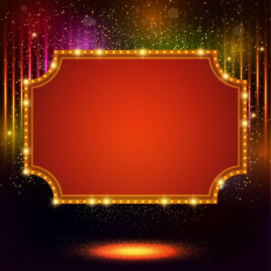 Retro casino ışık afiş ile parlayan arka plan