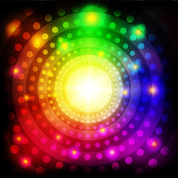 抽象彩色圆圈闪烁背景 — 图库矢量图片
