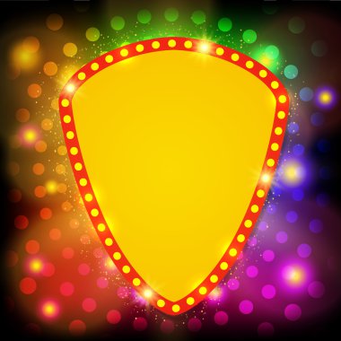 Retro casino ışık afiş ile parlayan arka plan