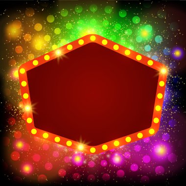 Retro casino ışık afiş ile parlayan arka plan