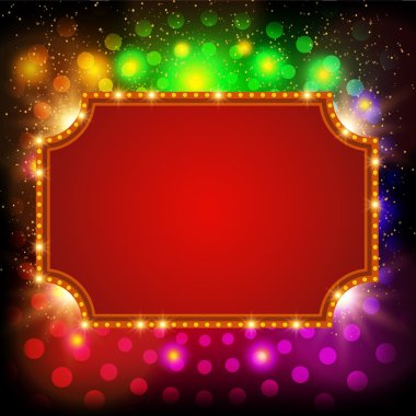 Retro casino ışık afiş ile parlayan arka plan