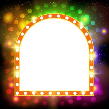 Retro casino ışık afiş ile parlayan arka plan