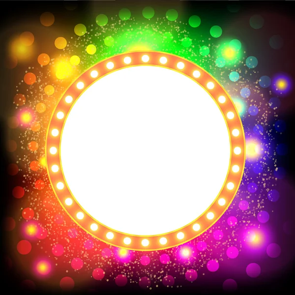 Leuchtendes Kreis-Retro-Banner auf abstraktem Hintergrund — Stockvektor