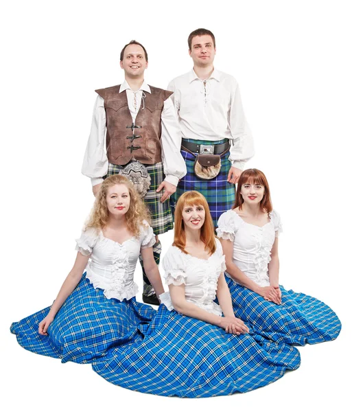 Group of dancers of Scottish dance — Stock Photo, Image