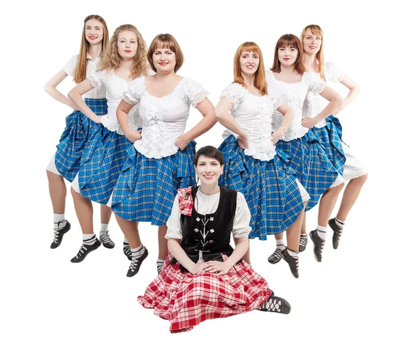 İskoç dans dansçı grubu — Stok fotoğraf