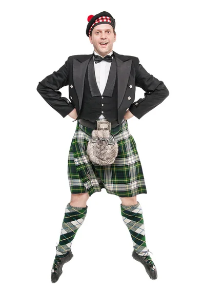 Young man in clothing for Scottish dance — Stock Photo, Image