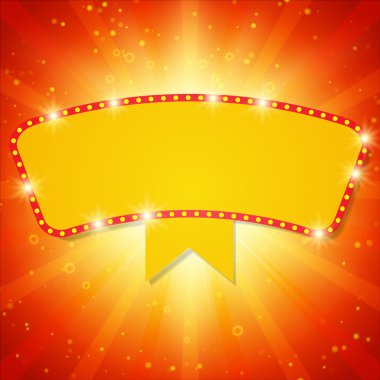 Retro casino ışık afiş ile parlayan arka plan