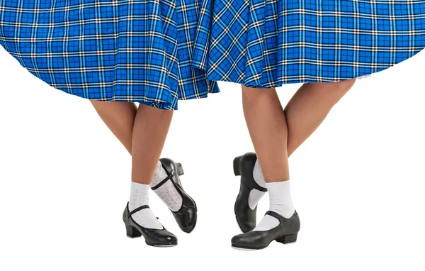Pernas de mulher em sapatos para dança escocesa — Fotografia de Stock
