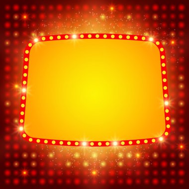 Retro casino ışık afiş ile parlayan arka plan