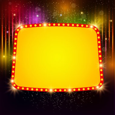 Retro casino ışık afiş ile parlayan arka plan