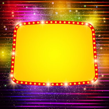 Retro casino ışık afiş ile parlayan arka plan