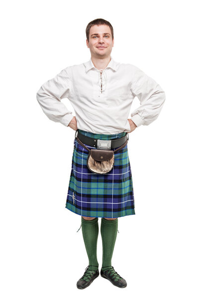Scottish man in traditional national costume